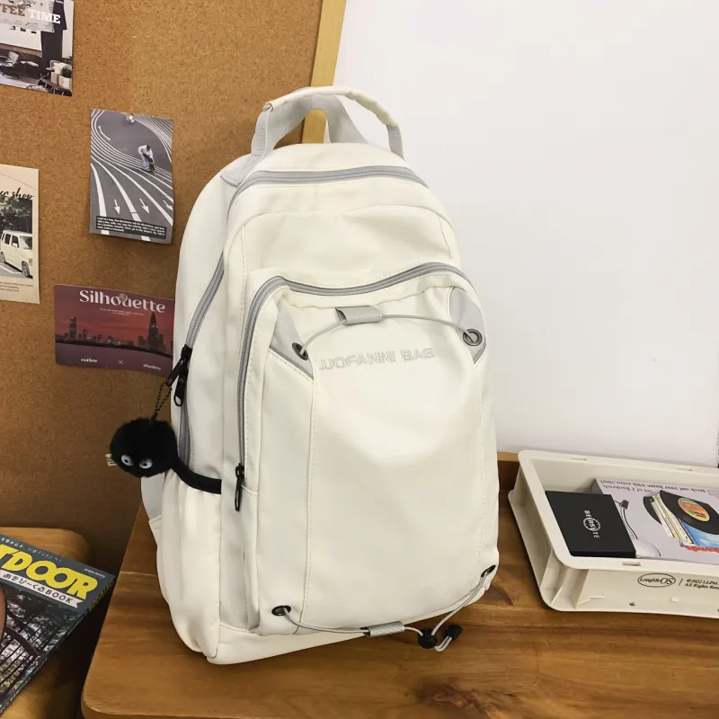 URBAN FOREST Nylon Backpack Unisex Ecru/Black/Khaki/Blue-4