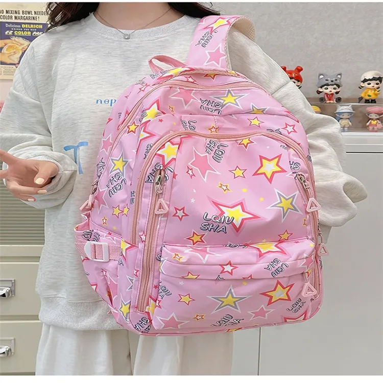 URBAN FOREST Polyester Backpack Unisex Purple/White/Black/Green/Blue/Pink-15