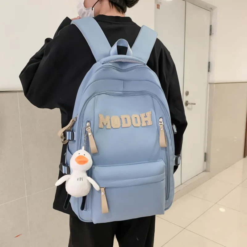 URBAN FOREST Nylon Backpack Unisex Blue/Red/Black/White-2