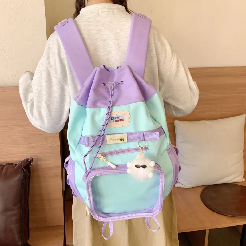 URBAN FOREST Nylon Fabric Backpack Regular Unisex Multicolor-2