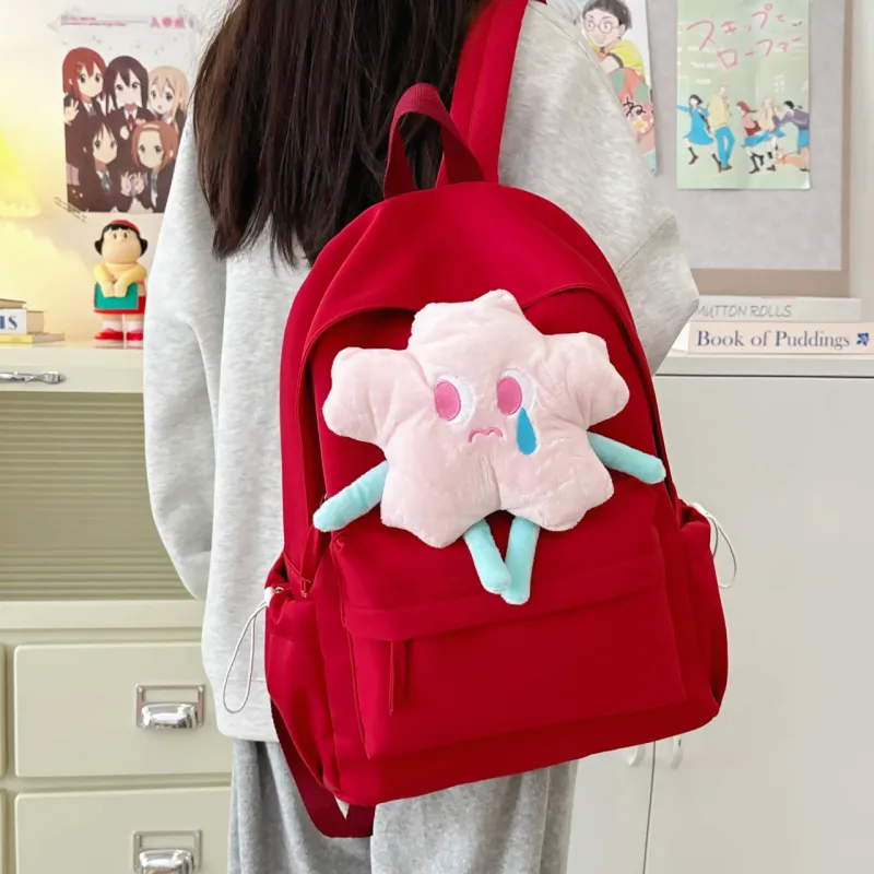 URBAN FOREST Polyester Backpack Women's Ecru/Burgundy/Light Yellow/Light Green/Pink-11
