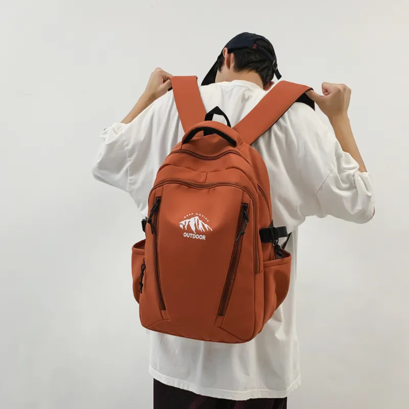 URBAN FOREST Nylon Backpack Unisex Orange/Green/Red/Black/White-4