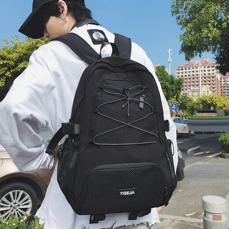 URBAN FOREST Nylon Backpack Unisex Light Green/Violet/Black/Ecru-12