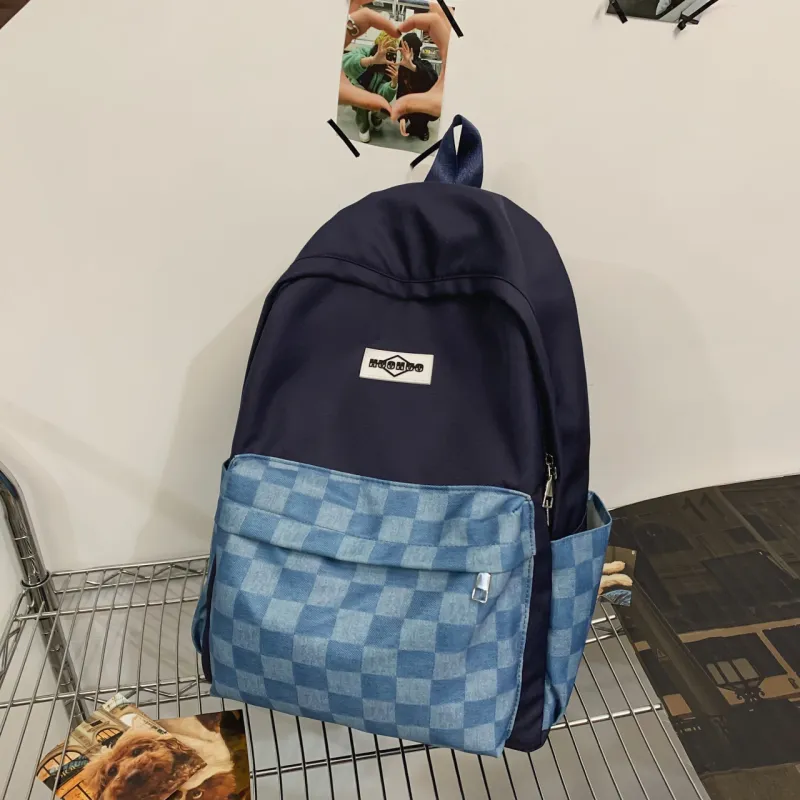 URBAN FOREST Nylon Backpack Regular Unisex Black/Pink/Purple/Lake Blue/Navy Blue-22