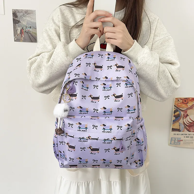 URBAN FOREST Nylon Backpack Women's White/Pink/Purple/Blue-13