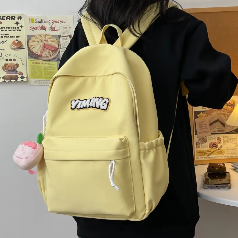 URBAN FOREST Nylon Backpack Unisex Red/Light Yellow/Green/Blue/White/Black-15