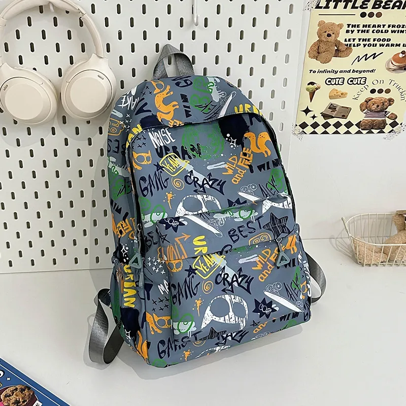 URBAN FOREST Polyester Backpack Regular Unisex White/Gray/Black/Blue-7