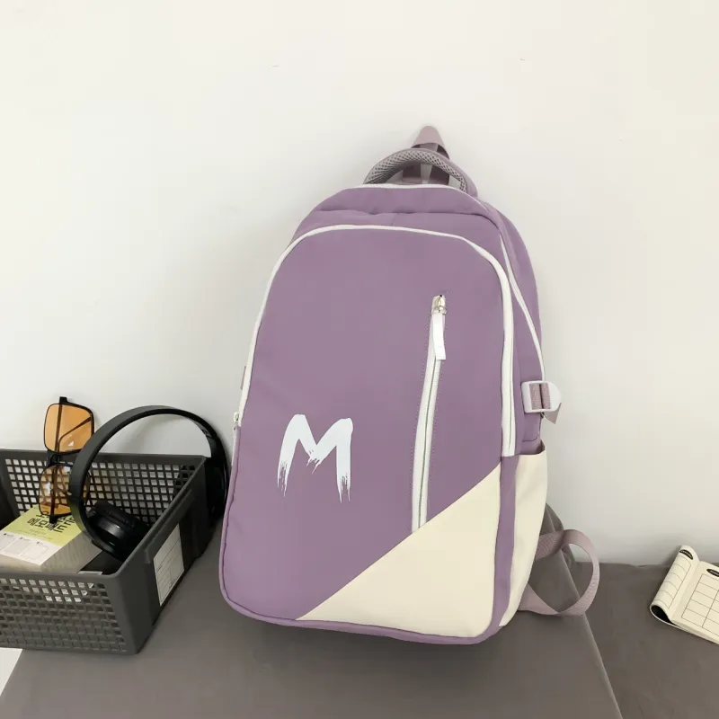URBAN FOREST Composite Cloth Backpack Unisex Black/Purple/Green/Blue-6