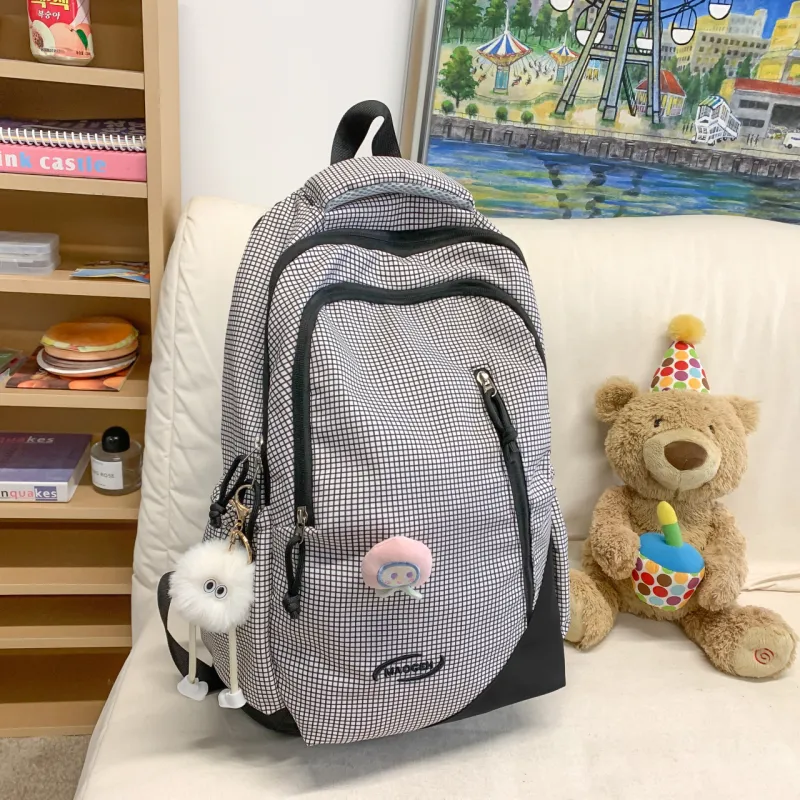 URBAN FOREST Nylon Backpack Regular Unisex Black/Pink/Green/Blue-2