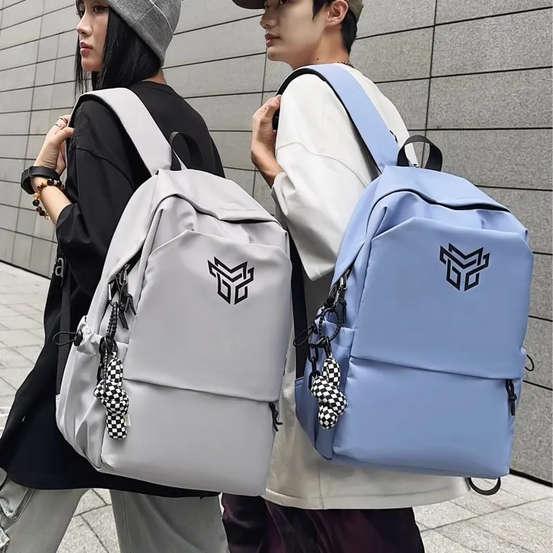 URBAN FOREST Nylon Backpack Unisex Black With White Logo/Black Logo/White/Gray/Blue-12