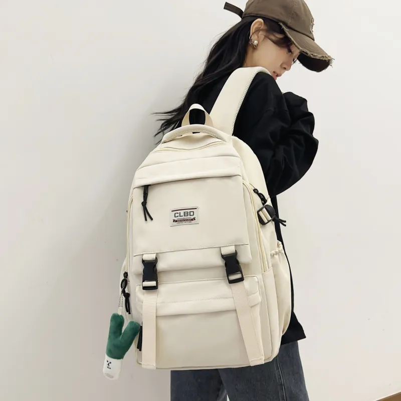 URBAN FOREST Nylon Backpack Regular Unisex White/Black/Red/Purple-4