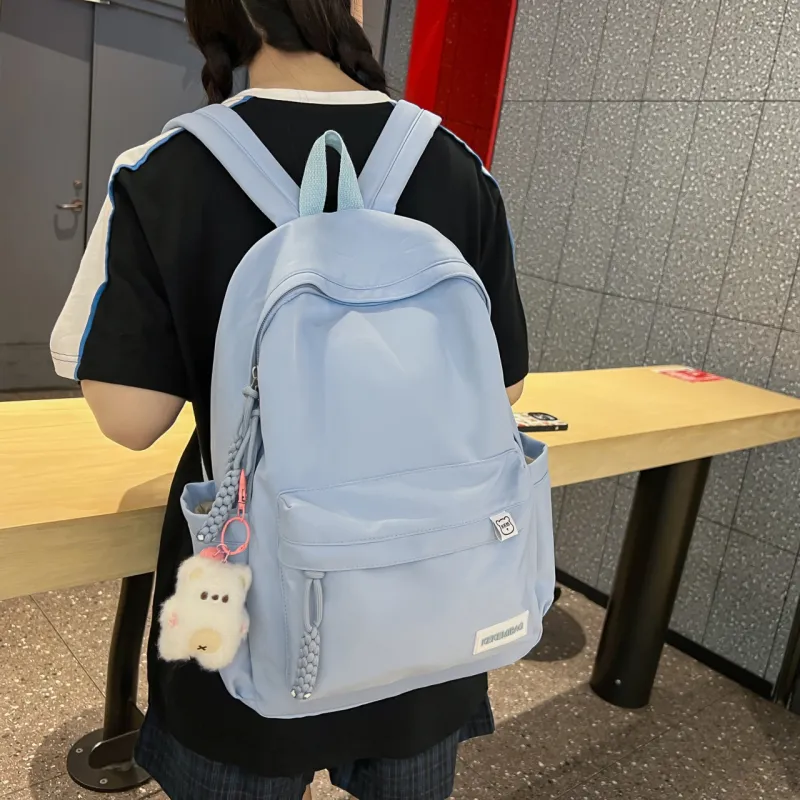 URBAN FOREST Nylon Backpack Unisex Pink/Yellow/Blue/Red/Black/White-9