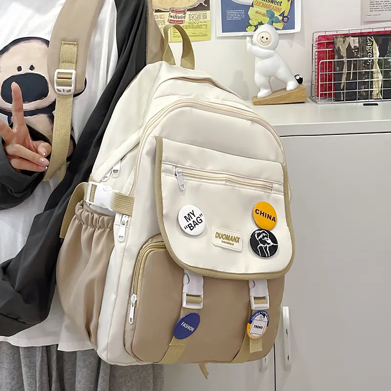 URBAN FOREST Nylon Backpack Regular Unisex Black/Yellow/Khaki/Blue/Brown-10