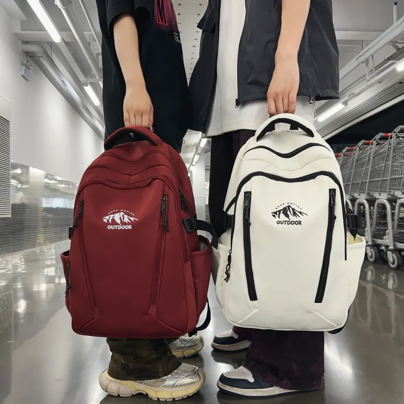 URBAN FOREST Nylon Backpack Unisex Orange/Green/Red/Black/White-9