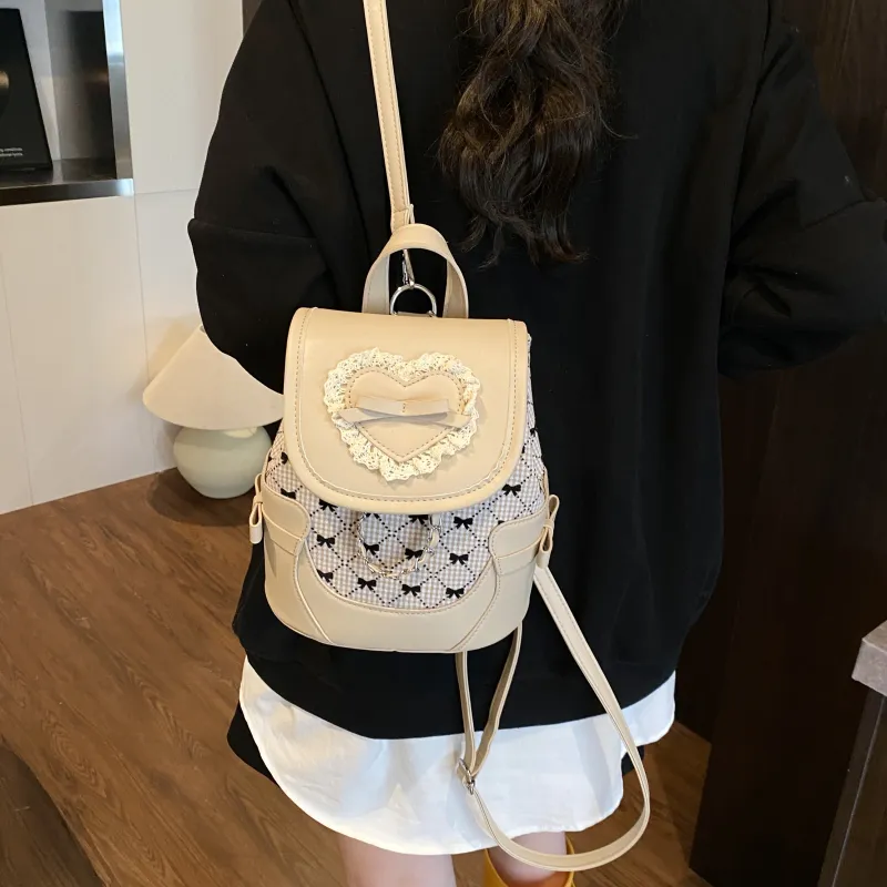 URBAN FOREST PU Backpack Women's White/Silver/Brown-6