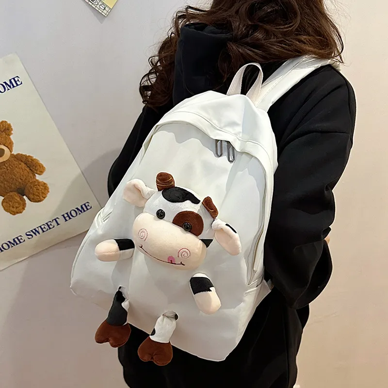 URBAN FOREST Nylon Backpack Unisex Blue/Pink/Black/White/Cow Color-22