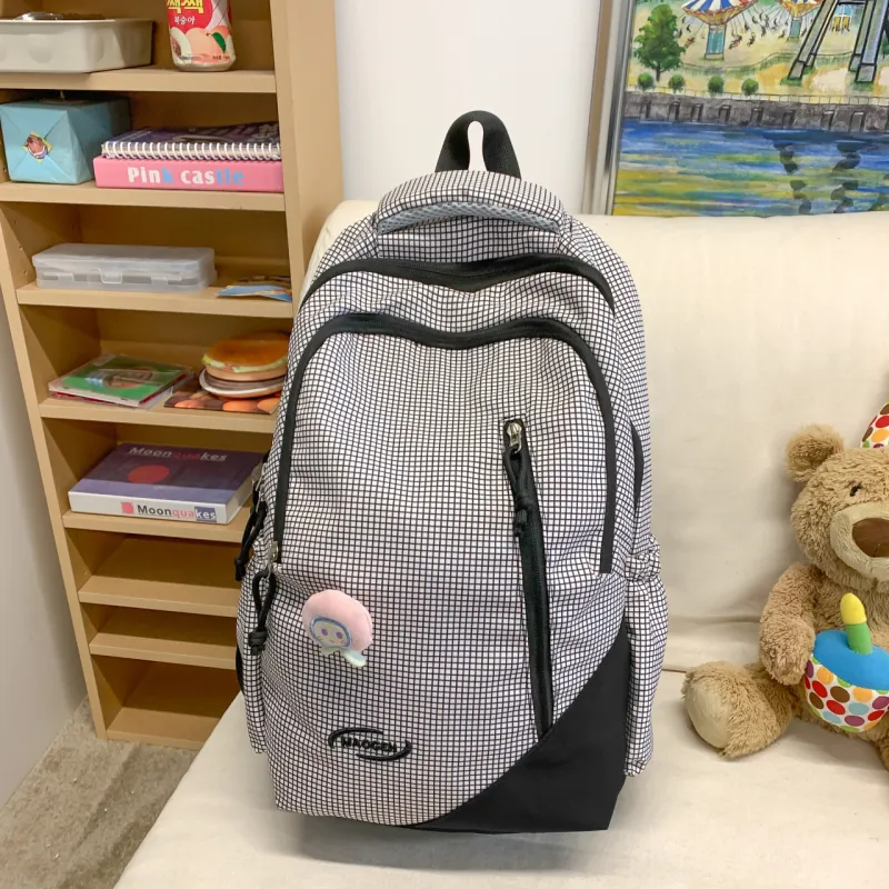 URBAN FOREST Nylon Backpack Regular Unisex Black/Pink/Green/Blue-3