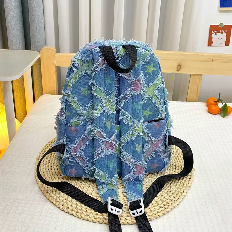 URBAN FOREST Canvas Backpack Women's Ecru/Blue-9