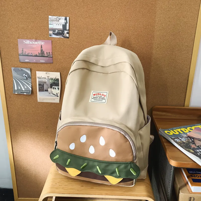 URBAN FOREST Nylon Backpack Regular Unisex Khaki/Brown-3