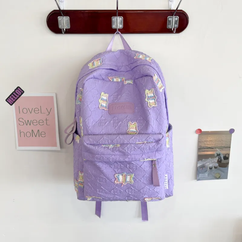 URBAN FOREST Nylon Backpack Regular Unisex Blue/Purple/Pink/Black/White-7