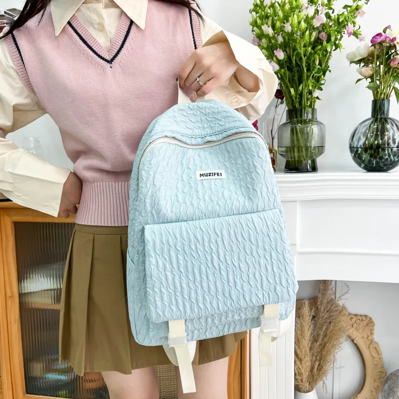 URBAN FOREST Polyester Backpack Unisex Sky Blue/Yellow/Green/Pink/Black-4