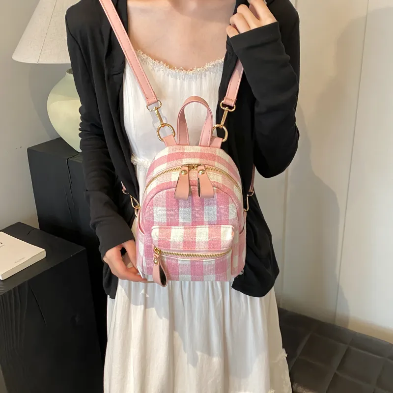 URBAN FOREST PU Backpack Women's Pink/Blue-5