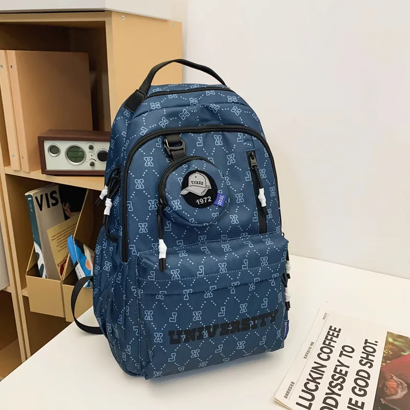 URBAN FOREST Nylon Backpack Unisex White/Gray/Black/Blue/Coffee-18