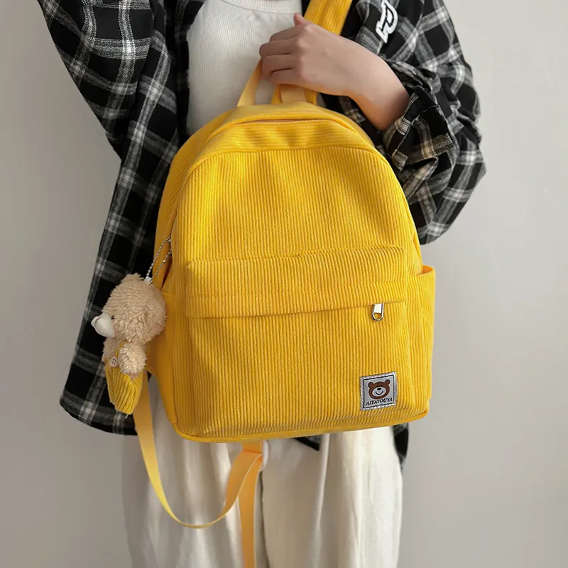 URBAN FOREST Corduroy Backpack Unisex Multicolor-24
