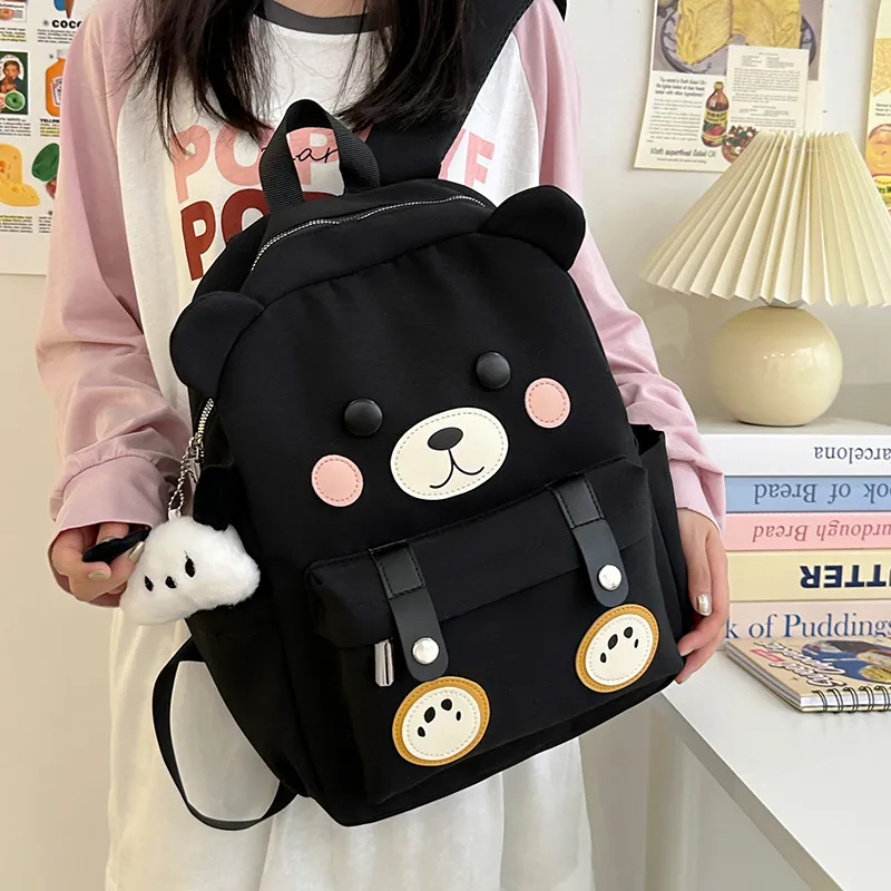 URBAN FOREST Nylon Backpack Women's White/Black/Brown-11