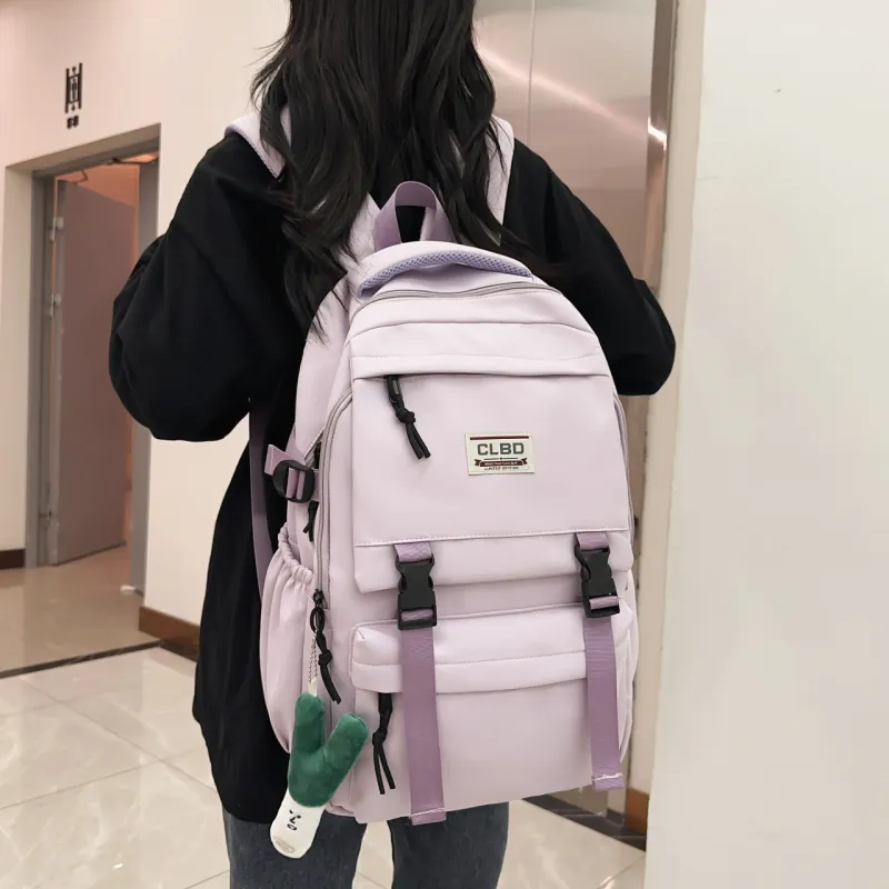 URBAN FOREST Nylon Backpack Regular Unisex White/Black/Red/Purple-21