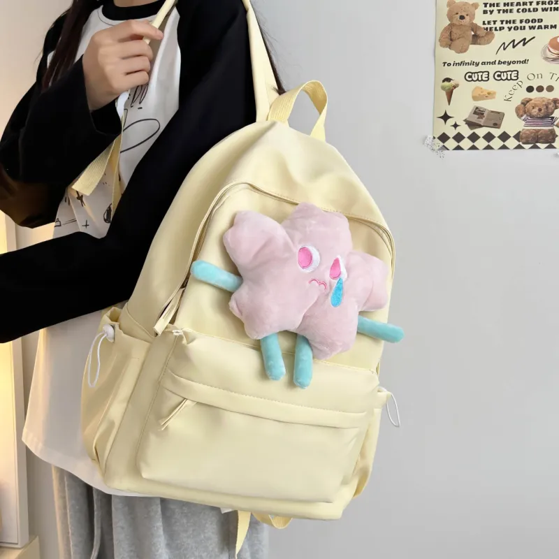URBAN FOREST Polyester Backpack Women's Ecru/Burgundy/Light Yellow/Light Green/Pink-15