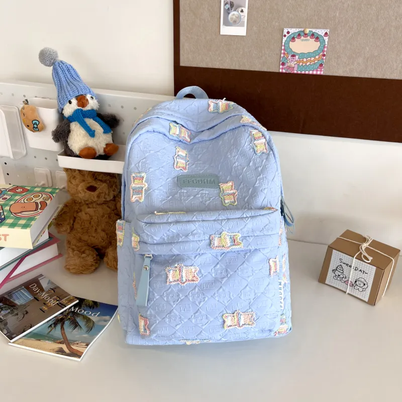URBAN FOREST Nylon Backpack Regular Unisex Blue/Purple/Pink/Black/White-2