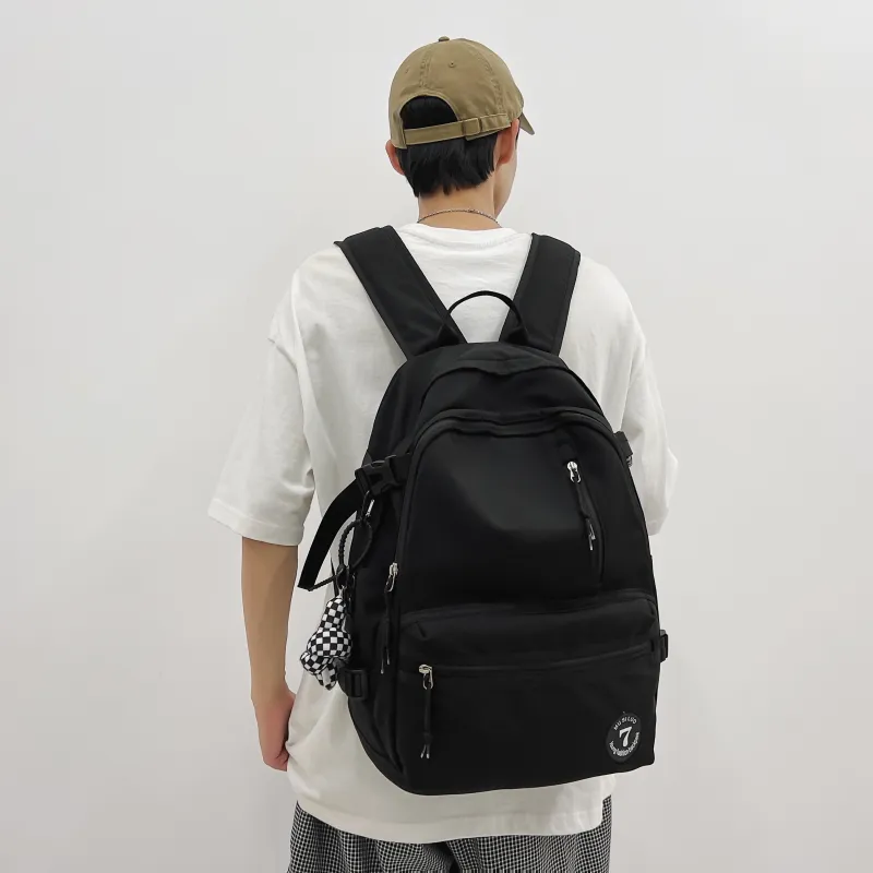 URBAN FOREST Nylon Backpack Unisex White/Black/Red/Pink-5