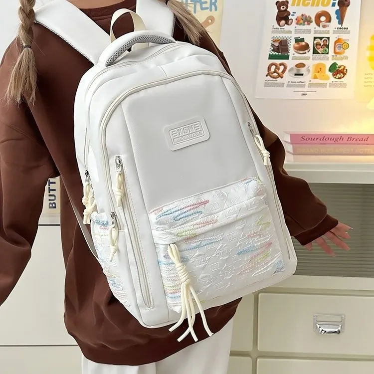 URBAN FOREST Nylon Backpack Regular Unisex White/Black/Pink/Burgundy/Blue-1