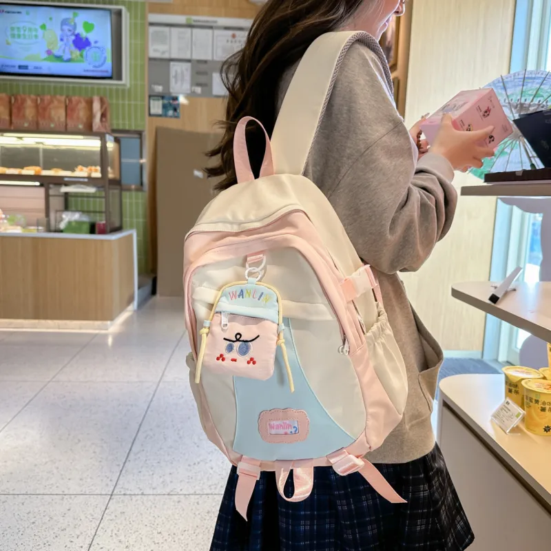 URBAN FOREST Nylon Backpack Women's Blue/Green/Pink/Black-15