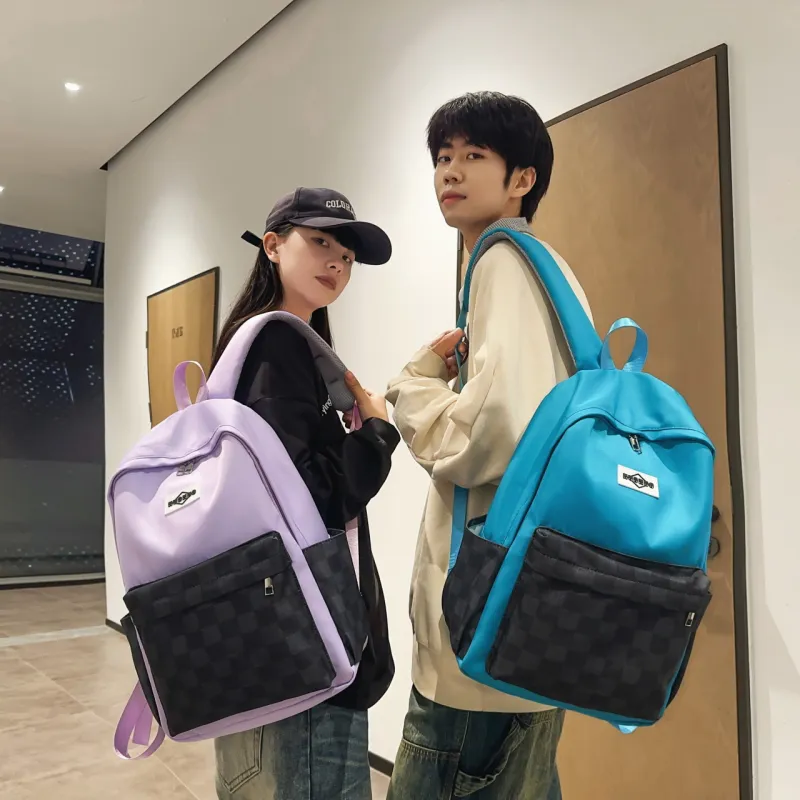 URBAN FOREST Nylon Backpack Regular Unisex Black/Pink/Purple/Lake Blue/Navy Blue-13