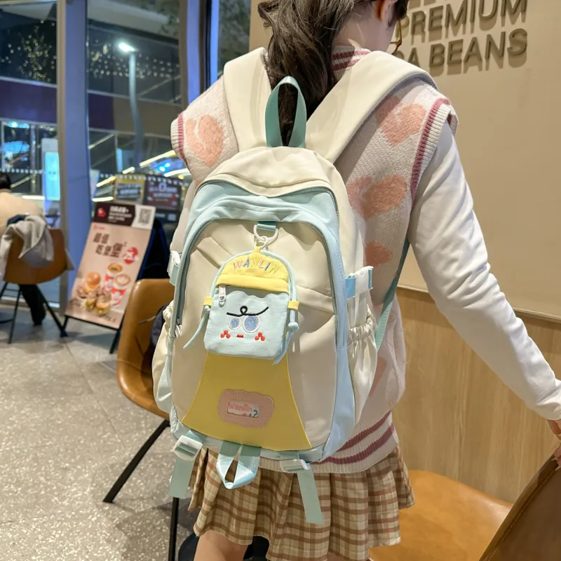 URBAN FOREST Nylon Backpack Women's Blue/Green/Pink/Black-3