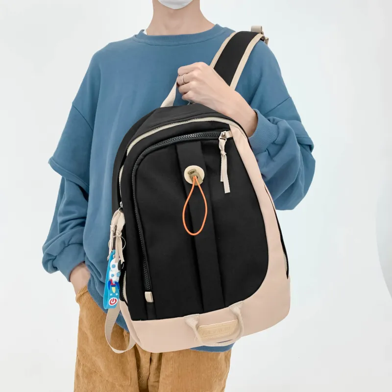URBAN FOREST Nylon Backpack Unisex Ecru/Black/Burgundy/Jasper/Blue-11