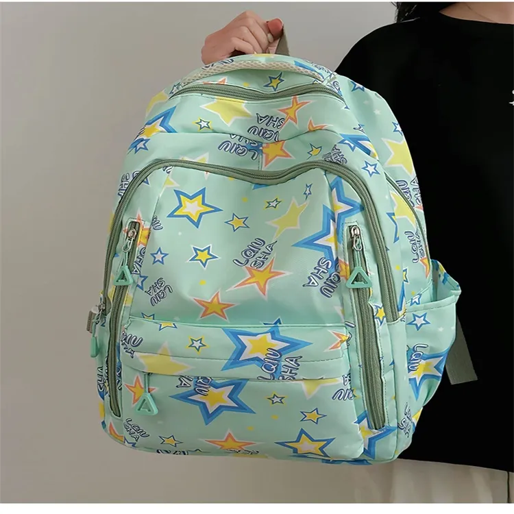 URBAN FOREST Polyester Backpack Unisex Purple/White/Black/Green/Blue/Pink-10