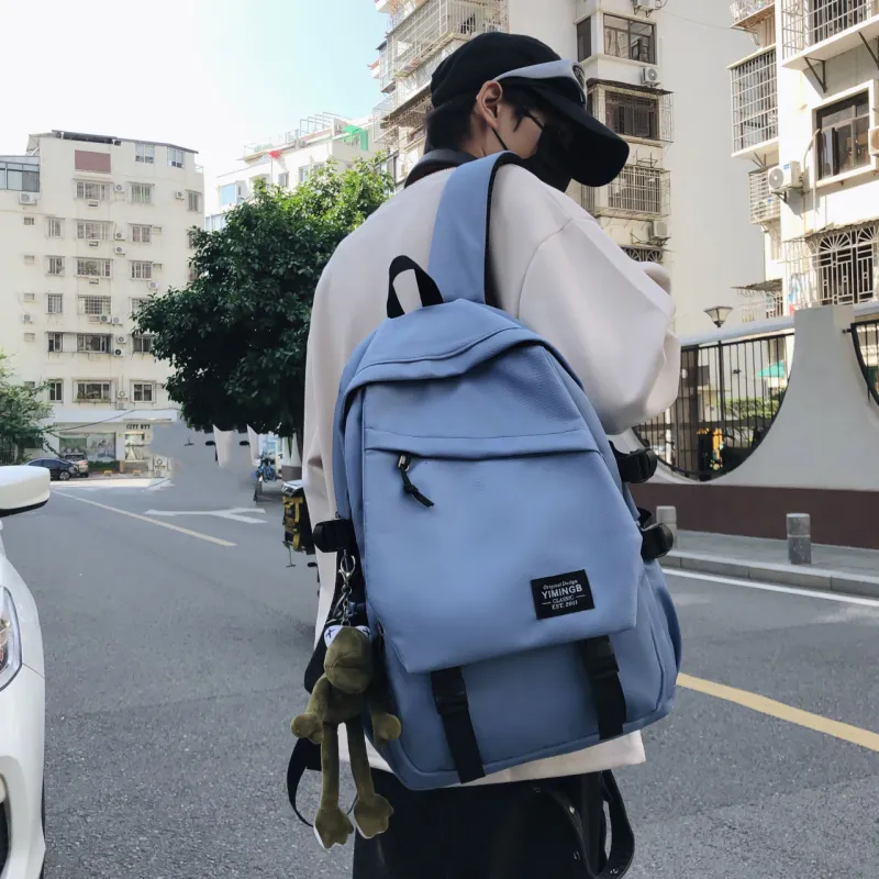 URBAN FOREST Nylon Backpack Unisex Blue/White/Black/Gray/Burgundy-3