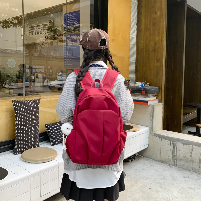 URBAN FOREST Nylon Backpack Regular Unisex White/Gray/Black/Red-13