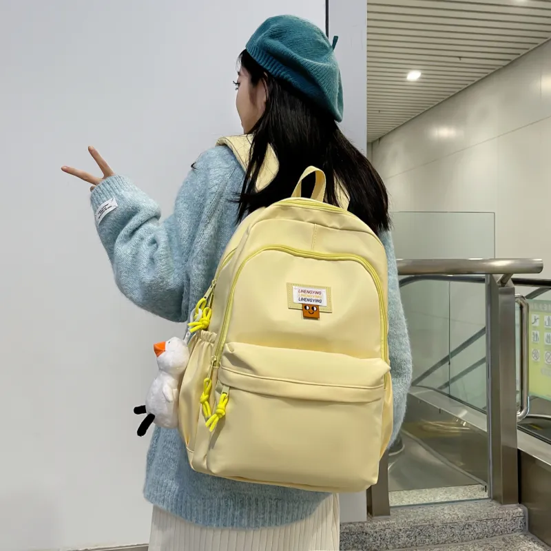 URBAN FOREST Nylon Backpack Regular Women's White/Black/Yellow/Blue/Pink-7