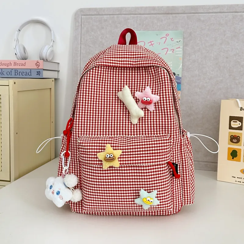 URBAN FOREST Nylon Backpack Unisex Black/Red/Yellow/Green/Blue/Pink-4