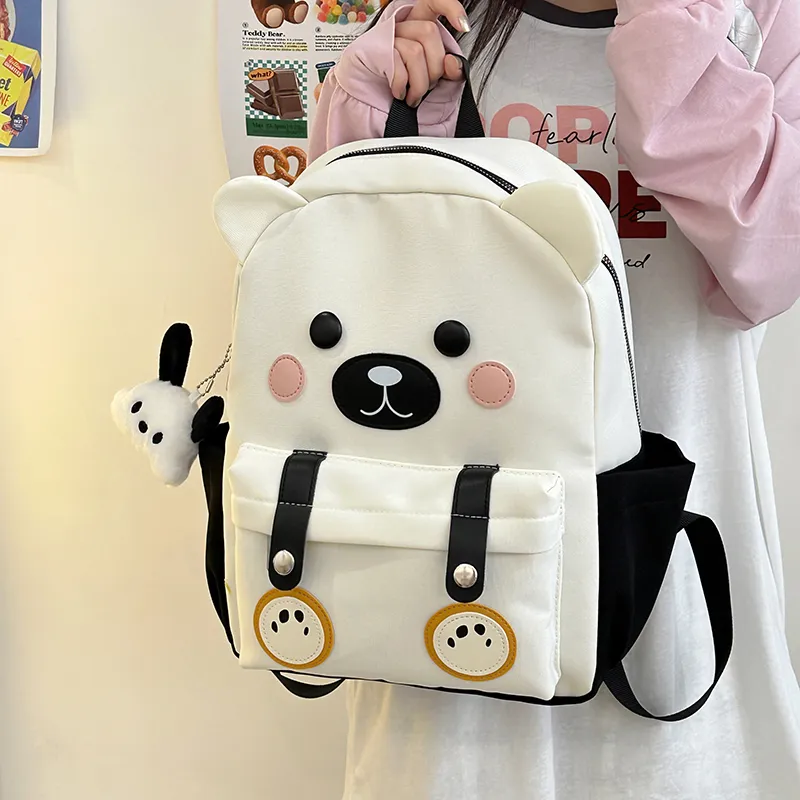 URBAN FOREST Nylon Backpack Women's White/Black/Brown-2