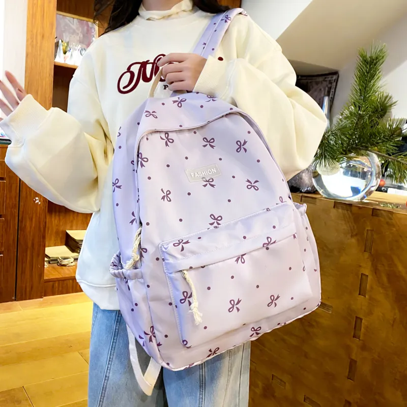 URBAN FOREST Nylon Backpack Women's Purple/Khaki/Dark Blue/Black/Pink-2