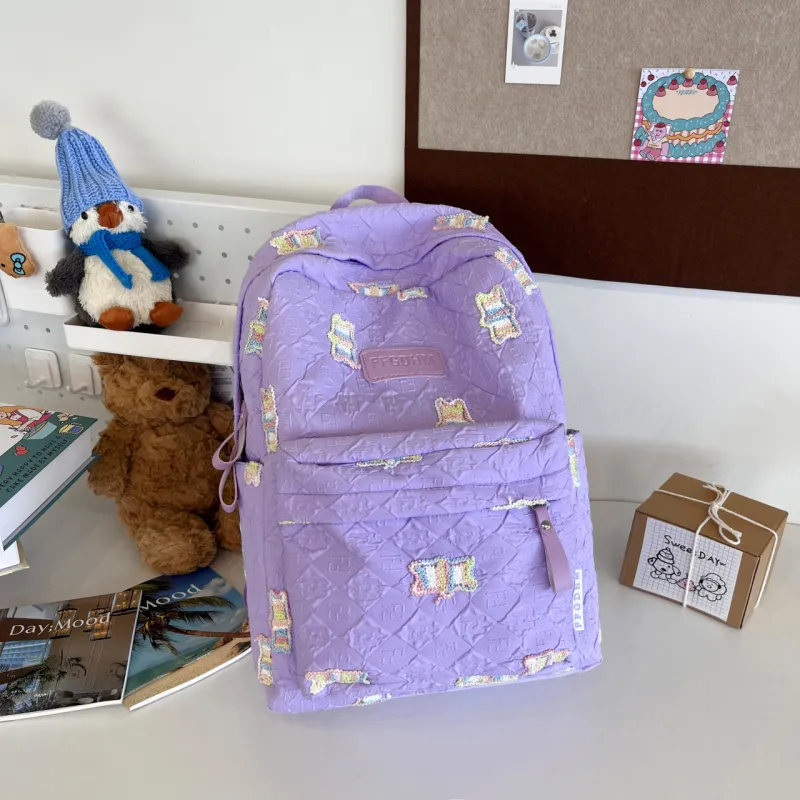 URBAN FOREST Nylon Backpack Regular Unisex Blue/Purple/Pink/Black/White-6