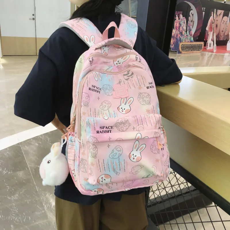 URBAN FOREST Nylon Backpack Regular Women's Pink, Violet, Yellow, Green, Sky Blue-4