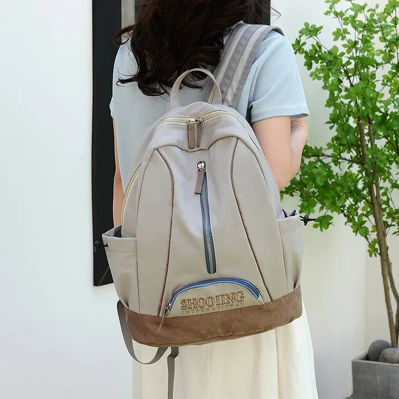 URBAN FOREST Nylon Backpack Unisex Gray/Green-1