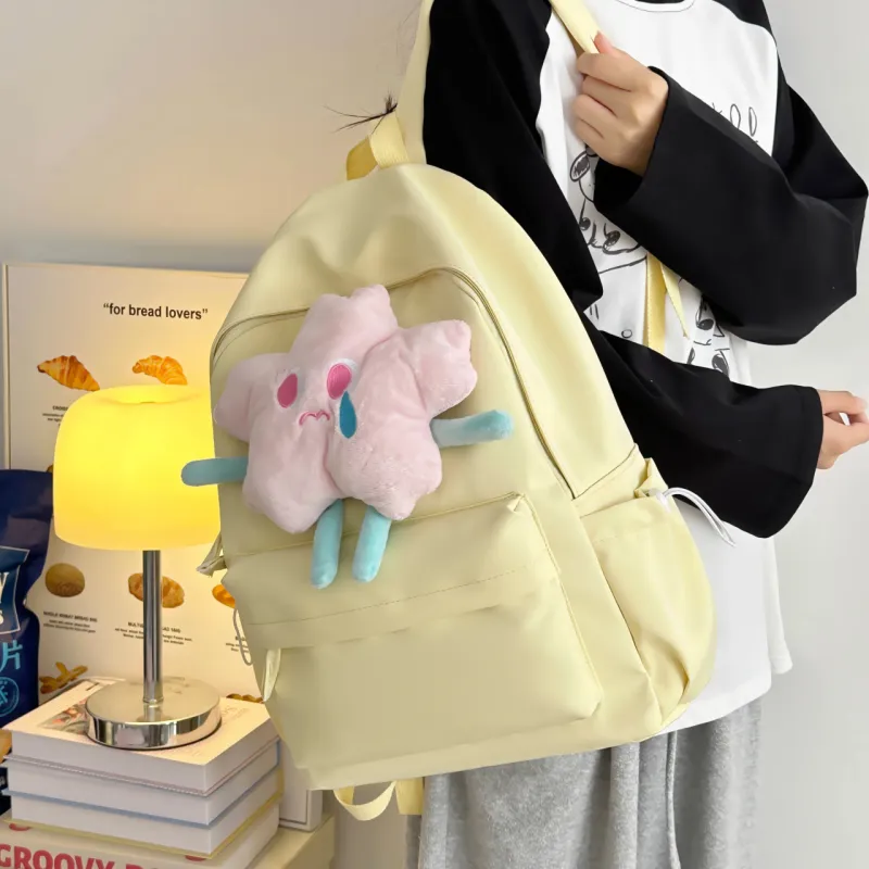 URBAN FOREST Polyester Backpack Women's Ecru/Burgundy/Light Yellow/Light Green/Pink-16