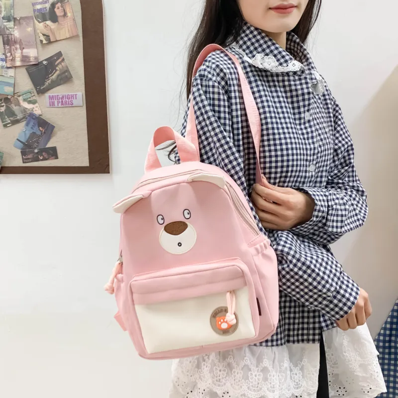 URBAN FOREST Nylon Backpack Regular Unisex Purple/Brown/Khaki/Blue/Pink/Black-22